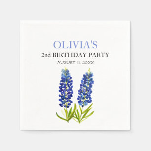 2. Geburtstagsfeier Bluebonnets Blumen Baby Mädche Serviette