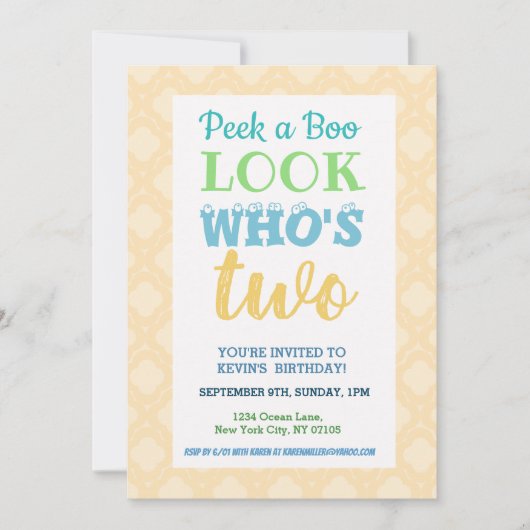 2. Geburtstagsfeier Einladung Aufnahme (Vorderseite)