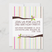 2. Geburtstagsfeier Einladungen zum Thema Owl (Rückseite)