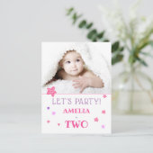 2. Geburtstagsfeier Party Einladung Postkarte (Stehend Vorderseite)