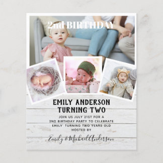 2. Geburtstagsfoto Collage Boy oder Girl Mixed Col Flyer