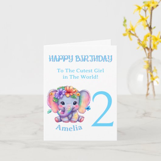 2. Geburtstagskarte | Template Happy Birthday Card Karte (Gelbe Blume)