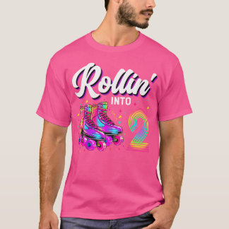 2. Geburtstagskarte Zwei 2 Jahre alte Roller Skate T-Shirt