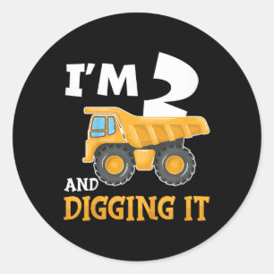 2. Geburtstagskinder 2 Jahre alt Runder Aufkleber