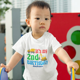 2. Geburtstagskinder Party für Baufahrzeuge Kleinkind T-shirt