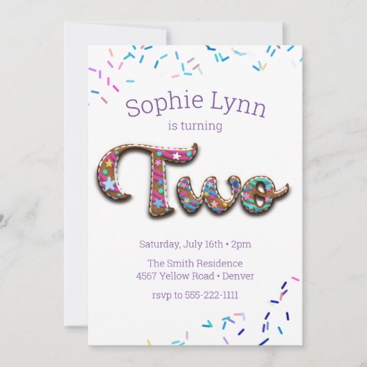 2. Geburtstagskuchen Einladung (Vorderseite)