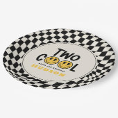 2. Geburtstagslächeln Gesicht Retro Schwarz-weiß G Pappteller (Schrägansicht)