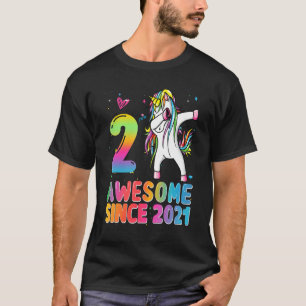 2. Geburtstagsmädchen Teens Dabbing Einhorn 2 Jahr T-Shirt