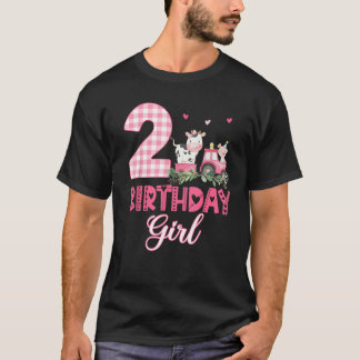 2. Geburtstagsoutfit Mädchen Zwei Jahre Alt Bauern T-Shirt