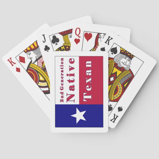 2. Generationgebürtige Texan-Flagge Spielkarten (Rückseite)