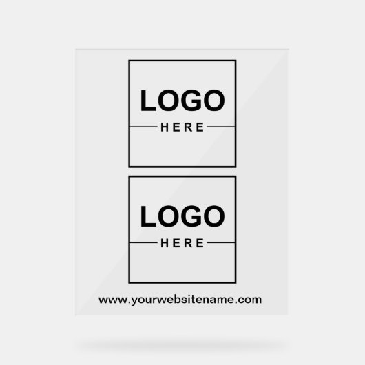 2 Geschäftslogos Professionelles Acrylschild (Vorderseite)