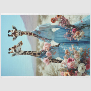 2 Giraffe Vintage Vogue Stil Decoupage Seidenpapier