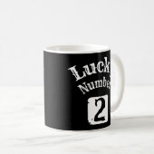 2 - Glück Nummer 2 Luch Kaffeetasse (VorderseiteRechts)