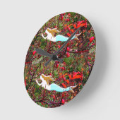 2 Goldstar-Meerjungfrauen Runde Wanduhr (Winkel)