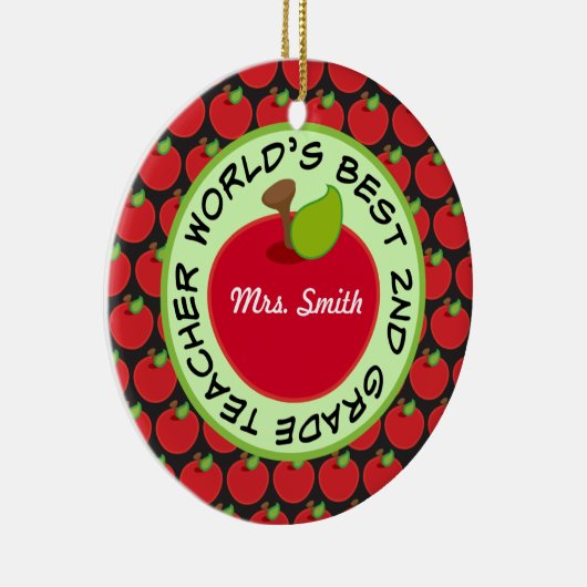 2. Grad-personalisierte Lehrer-Geschenk-Verzierung Keramikornament (Rechts)