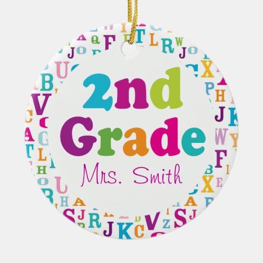 2. Grad-personalisierte Schullehrer-Verzierung Keramik Ornament (Vorne)