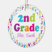 2. Grad-personalisierte Schullehrer-Verzierung Keramik Ornament (Links)