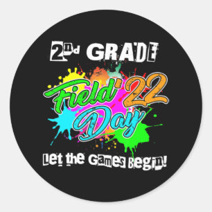 2. Grade Field Day 2022 Lass The Games Begin Teach Runder Aufkleber
