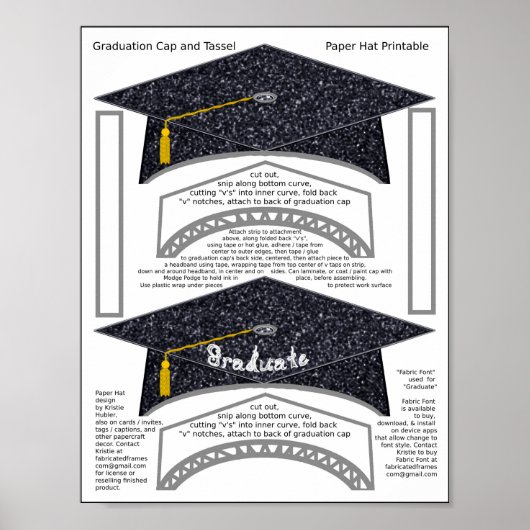 2 Graduiertenkopplung Schwarzes Papier weist Gradu Poster (Vorne)