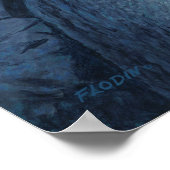 2 Grauwölfe mit Vollmondmalerei - Poster (Ecke)