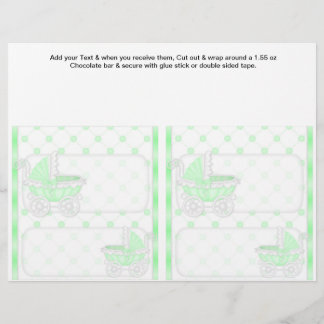 2 Green Baby Dusche Gefallen für Custom Candy Bar  Flyer