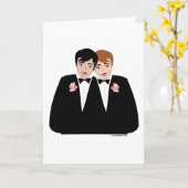 2 Grooms Gay Wedding Cards Karte (Gelbe Blume)