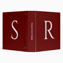 2 große weiße Monogramme, Initialen auf tiefrot