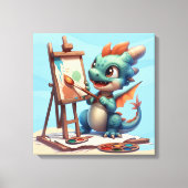 #2 Großer Drache mit großen Augen Leinwanddruck (Vorderseite)