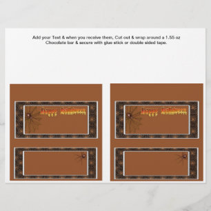 2 Halloween Custom Hersheys Candy Bar Wrappers Flyer