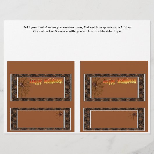 2 Halloween Custom Hersheys Candy Bar Wrappers Flyer (Vorne)