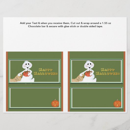 2 Halloween Custom Hersheys Candy Bar Wrappers Flyer (Vorne)