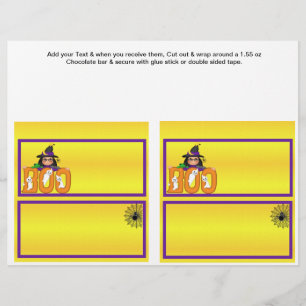 2 Halloween Custom Hersheys Candy Bar Wrappers Flyer