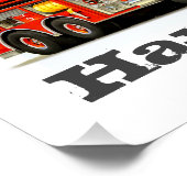 2. Happy Birthday Custom Construction Truck Poster (Ecke)