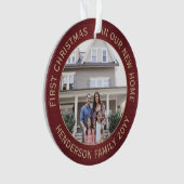 2 Hausbilder 1. Weihnachten Neue Zuhause rot gebür Ornament (Vorderseite)