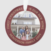 2 Hausbilder 1. Weihnachten Neue Zuhause rot gebür Ornament (Vorderseite)