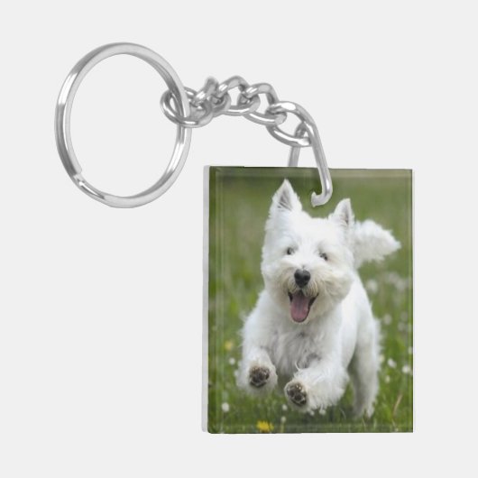 2 Haustier-Foto-Schlüsselanhänger-Geschenk-Hund Schlüsselanhänger (Vorderseite links)