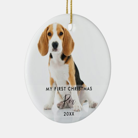 2 Haustier Katze Foto Meine ersten Weihnachten Keramik Ornament (Rechts)