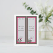 2 Heart Lock Wedding Rett Date Lesezeichen Ankündigungspostkarte (Stehend Vorderseite)