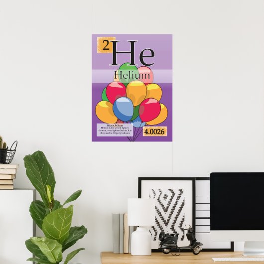 2.Helium (He) Periodische Tabelle der Elemente Poster (Heimbüro)