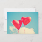 2 Helle Rotes Herz geformt Ballons UAWG RSVP Karte (Rückseite)