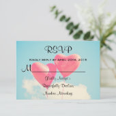 2 Helle Rotes Herz geformt Ballons UAWG RSVP Karte (Stehend Vorderseite)