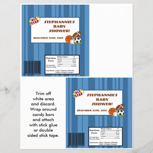 2 Hershey's Large Bar Wrapper All Star Blue Flyer (Vorne)