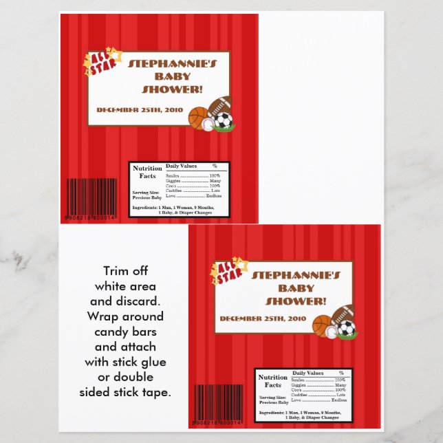 2 Hershey's Large Bar Wrapper All Star Red (Vorderseite)