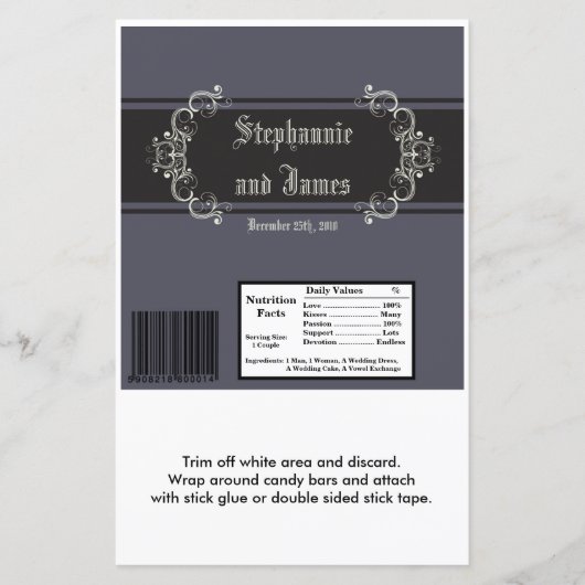 2 Hershey's Large Bar Wrapper Black Krawatte Affai (Vorderseite)