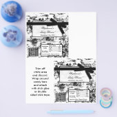 2 Hershey's Large Bar Wrapper Black Toile Fabric Flyer (Einzeln)