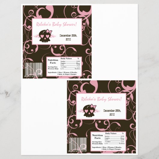 2 Hershey's Large Bar Wrapper Girly Pink Punk Skul Flyer (Vorne)