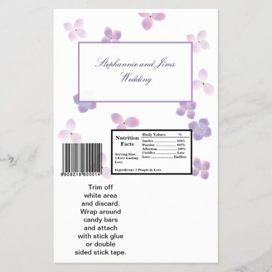 2 Hershey's Large Bar Wrapper Lila Hydrangea Flyer (Vorne)