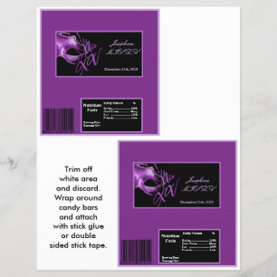 2 Hershey's Large Bar Wrapper Mis XV Lila Morado Flyer