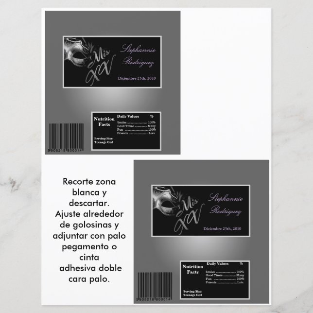 2 Hershey's Large Bar Wrapper Mis XV Silver (Vorderseite)