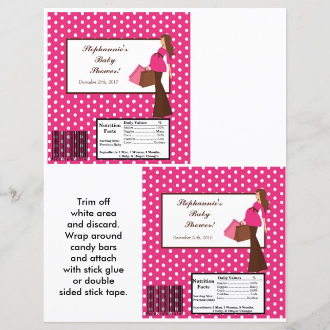 2 Hershey's Large Bar Wrapper Mod Mama Polka D (Vorderseite)